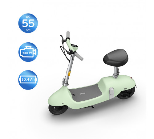 Електросамокат з сидінням OKAI Ceetle PRO EA10C Mint Green 10', 350(900)W, 25Km/h, 10.4Ah, 55Km, 20%,NFC, App, 29kg (EA10C-MG)