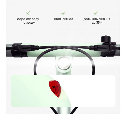 Електросамокат з сидінням OKAI Ceetle PRO EA10C Mint Green 10', 350(900)W, 25Km/h, 10.4Ah, 55Km, 20%,NFC, App, 29kg (EA10C-MG)