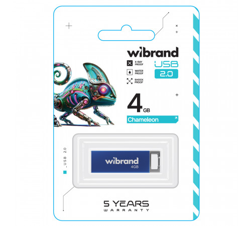 Флеш-накопичувач Wibrand USB 2.0 Chameleon 4Gb Blue (WI2.0/CH4U6U)