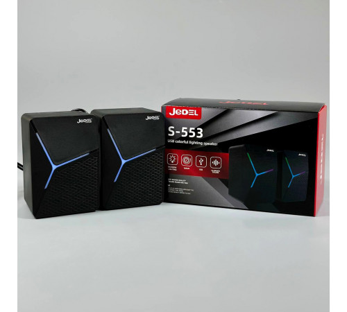Колонка комп'ютерна Jedel S-553 з RGB підсвічуванням (USB+3.5mm) (10,0*6,7*6,5 см)