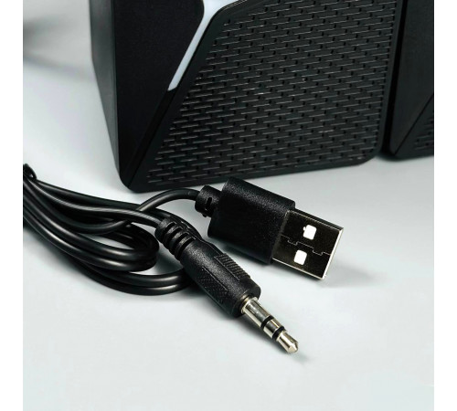 Колонка комп'ютерна Jedel S-553 з RGB підсвічуванням (USB+3.5mm) (10,0*6,7*6,5 см)