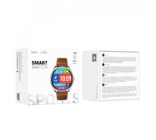 Смарт-годинник HOCO Y22 AMOLED 36mm. 200 mAh. IP67 Silver (6942007628990)