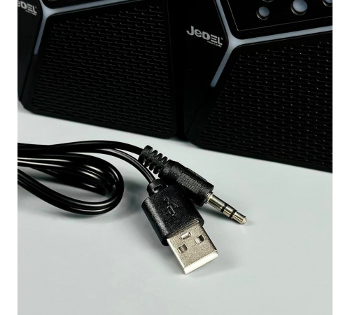 Колонка комп'ютерна Jedel S-554 з RGB підсвічуванням (USB+3.5mm) (10,0*6,7*6,5см)