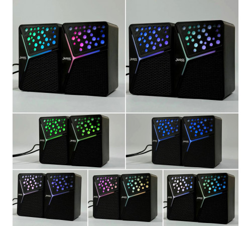 Колонка комп'ютерна Jedel S-554 з RGB підсвічуванням (USB+3.5mm) (10,0*6,7*6,5см)