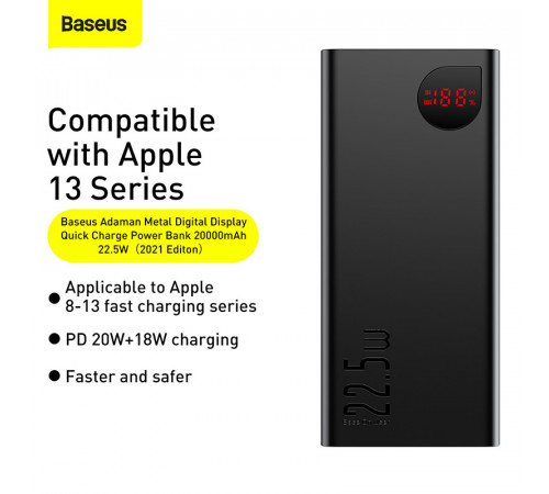 УМБ Power Bank Baseus Adaman 20000mAh 22.5W Digital Display (PPAD070101)