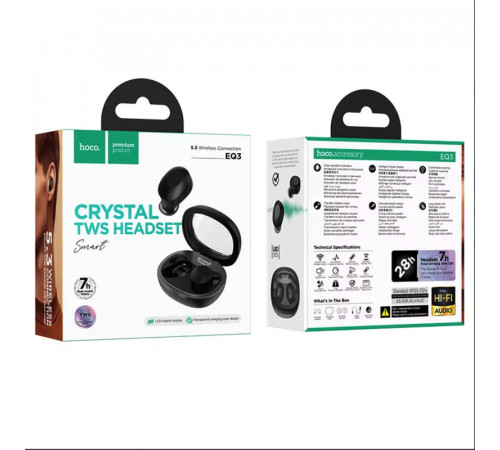Бездротові навушники TWS HOCO EQ3 Smart Black (6931474798558)
