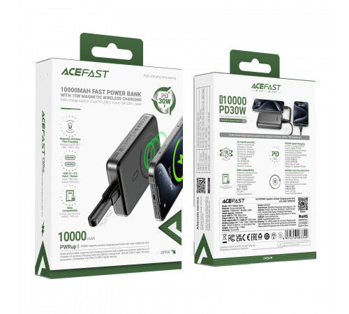 УМБ Power Bank AceFast M10 10000mAh Magnetic PD30W з бездротовою зарядкою