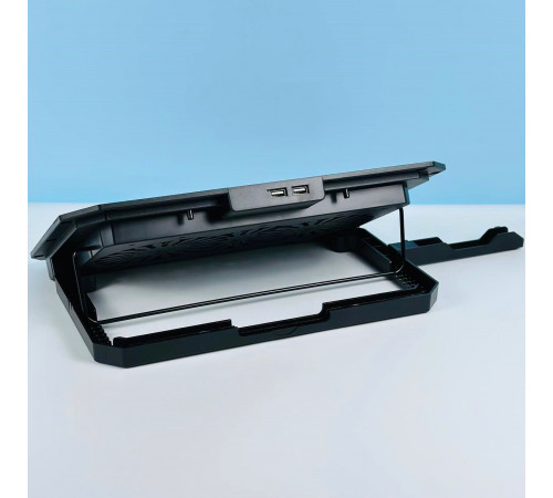 Підставка-охолоджувач для ноутбука N33 RGB light з тримачем для телефону 12-17inch (2 Fan)