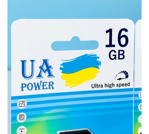 Карта пам'яті UA POWER 16Gb U-1 Ultra high speed Class 10 (з адаптером SD)