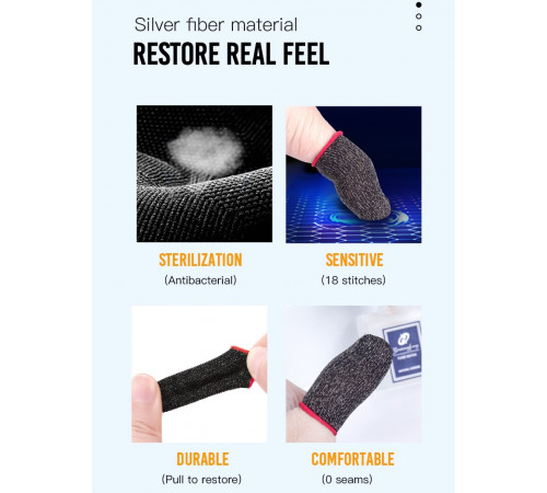 Мобільні ігрові напальчники XO ZT-1 (срібне волокно)