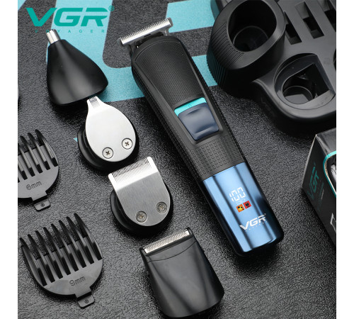 Чоловічий набір VGR V-108 Professional 10в1 (машинка для стрижки, триммер для носа, бритва)