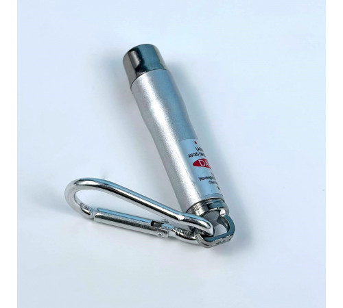 Лазерна указка 9617 (ліхтарик, LED,UV, 3 акумулятори LR44, з карабіном)