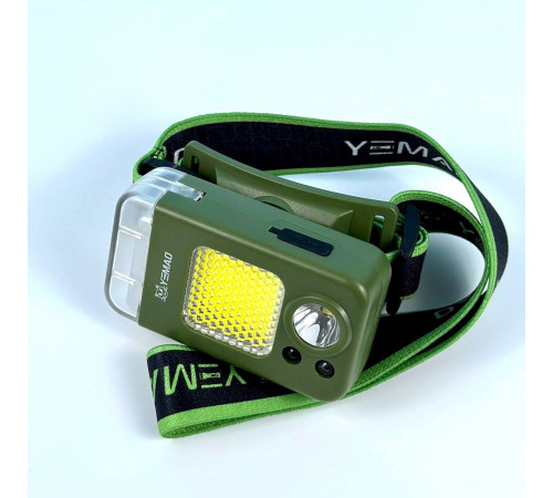 Ліхтар налобний-запальничка YM-T618 (LED, COB, Motion Sensor, Li-Ion акумулятор, Type-C)