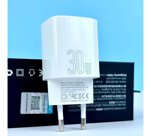 Мережевий зарядний пристрій Celebrat C-S5 PD30W