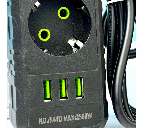 Мережевий подовжувач UA Power F44U 3USB 4 розетки 6m