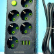 Мережевий подовжувач UA Power F17U 3USB 6 розеток 2m