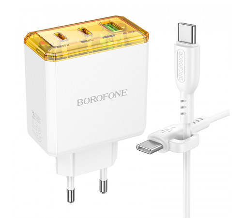 Мережевий зарядний пристрій Borofone BAS34A Treasure PD65W+QC3.0 Type-C to Type-C