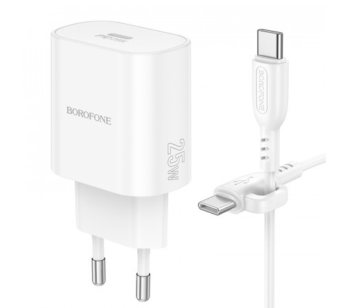 Мережевий зарядний пристрій Borofone BA82A Platinum PD25W Type-C to Type-C