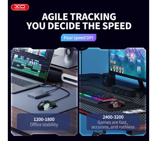 Мишка комп'ютерна дротова XO M10 Gaming 6-кнопкова