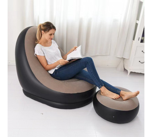 Надувне крісло з пуфом-підставкою для ніг AIR SOFA (116*98*83 см)