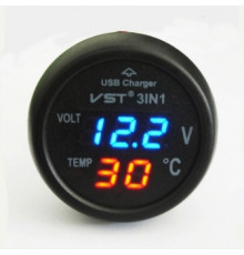 НЕТУ Часы автомобильные в прикуриватель VST 706-5 (синий блистр) // (50 шт/ящ)