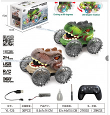 Машинка на пульті керування Динозавр YL-125 з ефектом пари (36 шт)