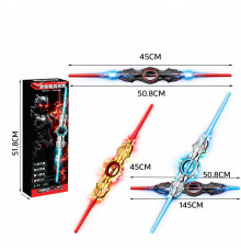 Меч світловий подвійний телескопічний HK9969 з підсвіткою, розсувний, зі звуком  (40 шт)