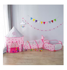 Дитячий намет 3-в-1 «Ракета» (намет, тунель і сухий басейн для м’ячів), рожевий, 568