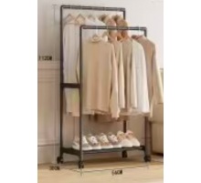 Двойная стойка- вешалка,полка для обуви   clothes rack	Only black    9918-1    (20)