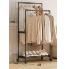 Подвійна стійка - вішалка, полиця для взуття clothes rack Only black 9918-1 (20)
