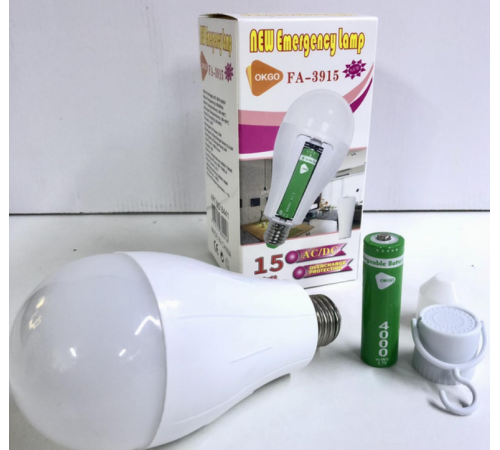 Лампочка з акумулятором 18650 на патрон E27 BL Y3920G bulb ITEM NO.:2916 (100)