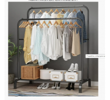 Подвійна стійка вішалка 110*40*150см для одягу та полицею для взуття Double floor205 35 кг (10)