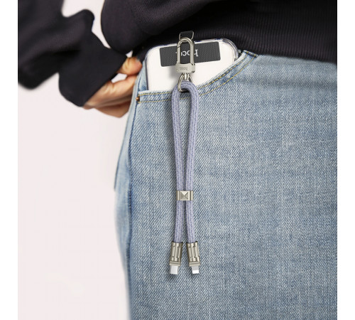 Шнурок-тримач з кабелем Hoco GH5 Elegant на руку Type-C to Lightning PD20W 0,21m