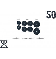 Штанга W-подібна на 50 кг із хромованим грифом.