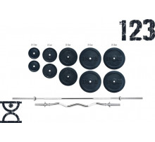 Штанга для жима 115 кг + W-образный гриф