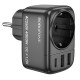 Мережевий фільтр BOROFONE BAC14 Wide 1-socket wall outlet (1C2A) (EU/GER) Black (6941991118890)