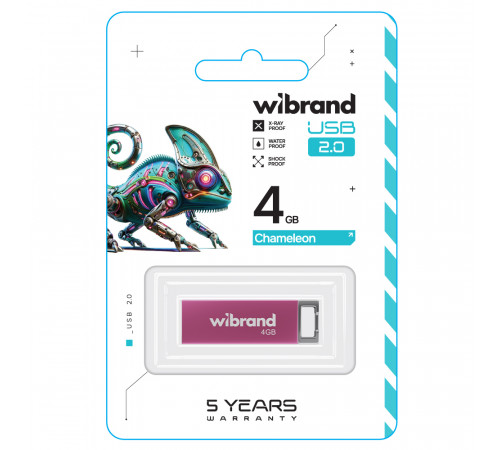 Флеш-накопичувач Wibrand USB 2.0 Chameleon 4Gb Pink (WI2.0/CH4U6P)