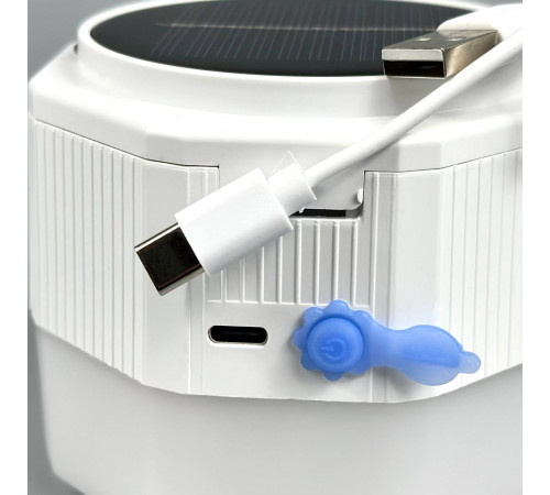 Лампа для кемпінгу New Energy з Solar panel (2 акумулятори 18650) 8,5 см