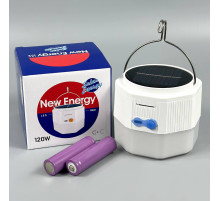 Лампа для кемпінгу New Energy з Solar panel (2 акумулятори 18650) 8,5 см