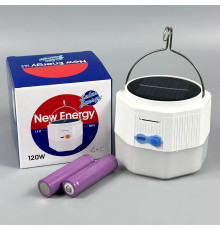 Лампа для кемпінгу New Energy з Solar panel (2 акумулятори 18650) 8,5 см