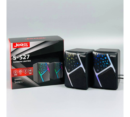 Колонка комп'ютерна Jedel S-527 з RGB підсвічуванням (USB+3.5mm) (10,0*8,0*7,0 см)