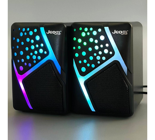 Колонка комп'ютерна Jedel S-527 з RGB підсвічуванням (USB+3.5mm) (10,0*8,0*7,0 см)