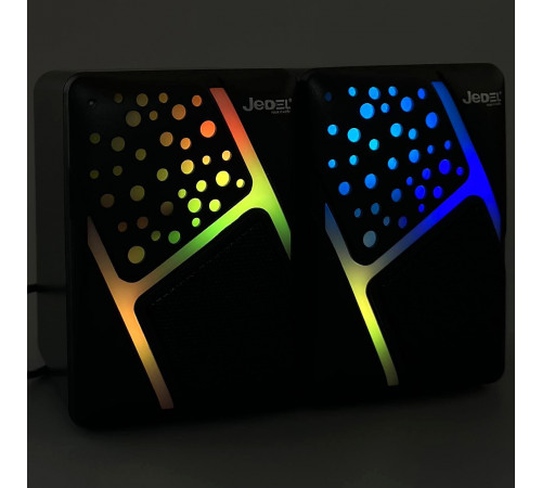 Колонка комп'ютерна Jedel S-527 з RGB підсвічуванням (USB+3.5mm) (10,0*8,0*7,0 см)