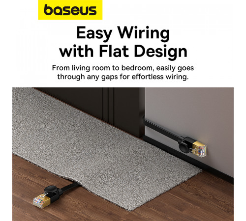 Кабель мережевий патч-корд для інтернету Baseus High Speed CAT7 10Gigabit плоский 0.5m (B00133207111-00)