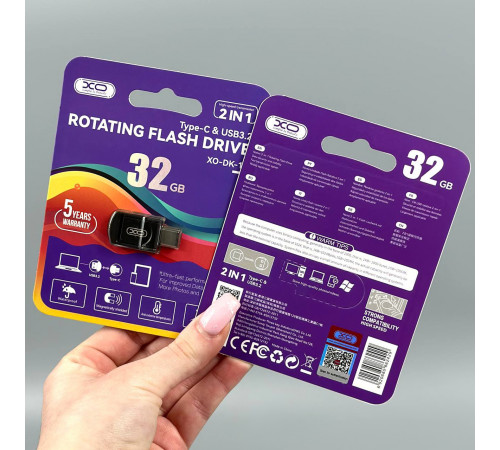 USB флеш XO DK10 32GB USB3.2+Type-C Швидкісна