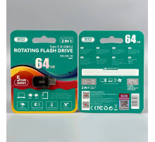 USB флеш XO DK10 64GB USB3.2+Type-C Швидкісна