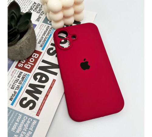 Чохол для смартфона Silicone Full Case AA Camera Protect for Apple iPhone 16 20,China Red (FullAAi16-20)