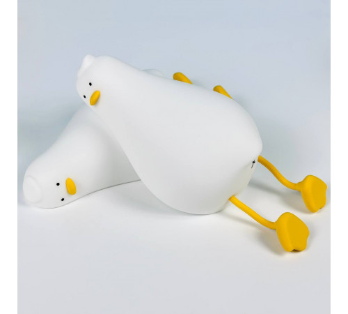 Силіконовий нічник Втомлена качечка K-1096 із сенсорним керуванням 1200mAh (3 режими яскравості) 15см