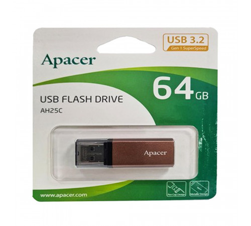 Флеш-накопичувач Apacer USB 3.2 Gen 1 AH25C 64GB Bronze (AP64GAH25CJ-1)