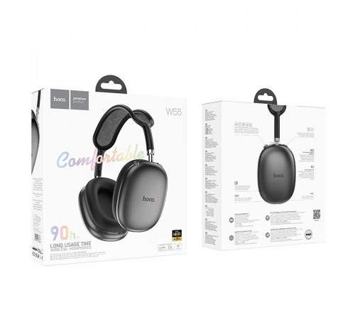 Бездротові накладні навушники HOCO W55 Pleasing BT headphones Deep Space Gray (6942007632683)